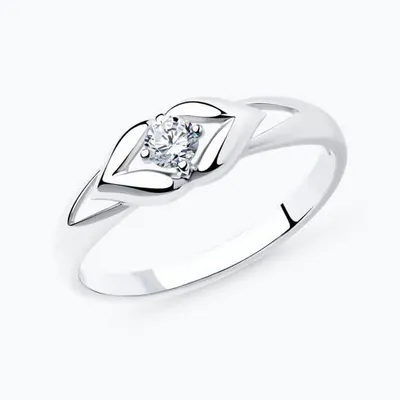 Кольцо из серебра с фианитом из серебро