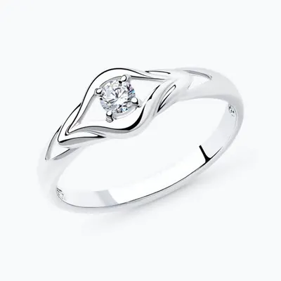 Кольцо из серебра с фианитом из серебро