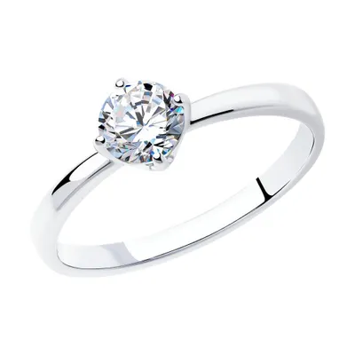 Помолвочное кольцо из серебра с фианитом из серебро