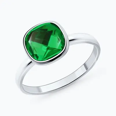 Кольцо из серебра с кристаллом из серебро