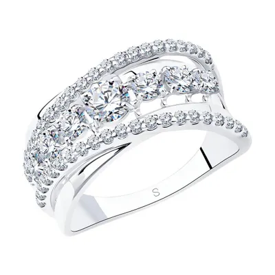 Кольцо из серебра с фианитами из серебро