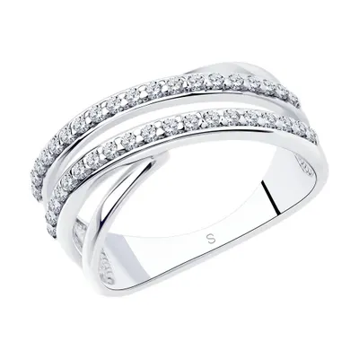 Кольцо из серебра с фианитами из серебро