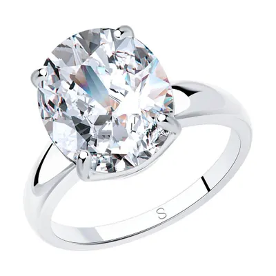 Кольцо из серебра с фианитом из серебро