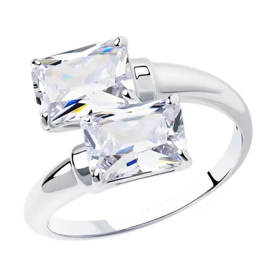 Кольцо из серебра с фианитами из серебро