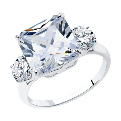 Кольцо из серебра с фианитами из серебро