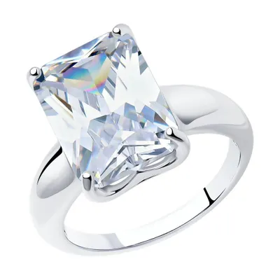 Кольцо из серебра с фианитом из серебро