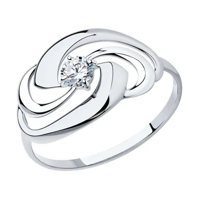 Кольцо из серебра с фианитом из серебро