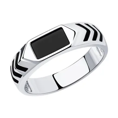 Кольцо из серебра с эмалью и наношпинелью из серебро