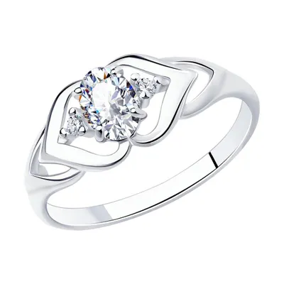 Кольцо из серебра с фианитами из серебро