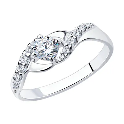 Кольцо из серебра с фианитами из серебро