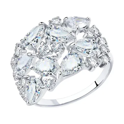 Кольцо из серебра с фианитами из серебро