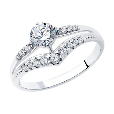 Кольцо из серебра с фианитами из серебро