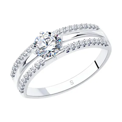 Кольцо из серебра с фианитами из серебро