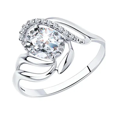 Кольцо из серебра с фианитами из серебро