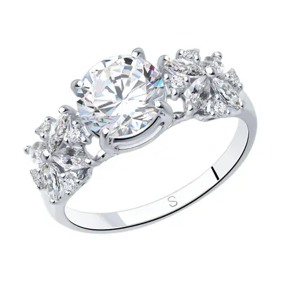 Кольцо из серебра с фианитами из серебро