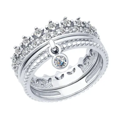 Кольцо из серебра с фианитами из серебро