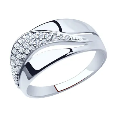 Кольцо из серебра с фианитами из серебро