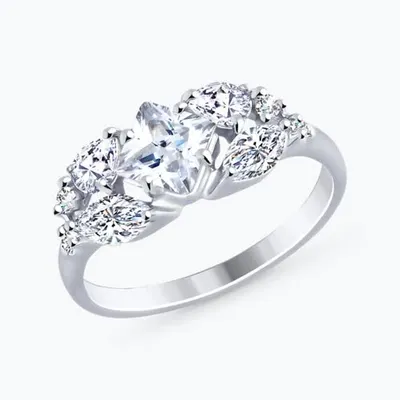 Кольцо из серебра с фианитами из серебро