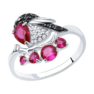 Кольцо из серебра с фианитами из серебро