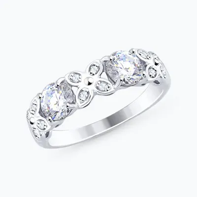 Кольцо из серебра с фианитами из серебро