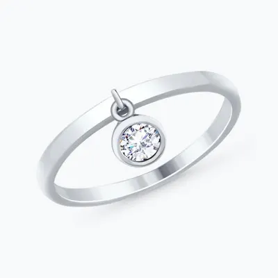 Кольцо из серебра с фианитом из серебро