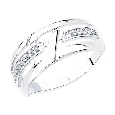 Кольцо из серебра с фианитами из серебро