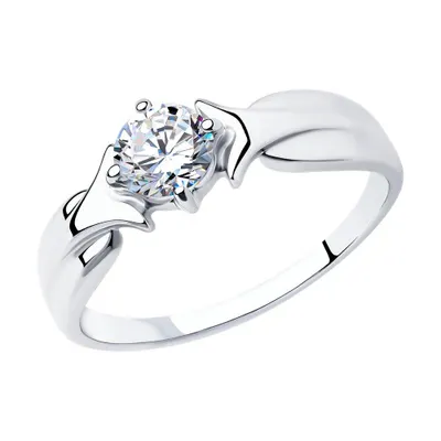 Кольцо из серебра с фианитом из серебро