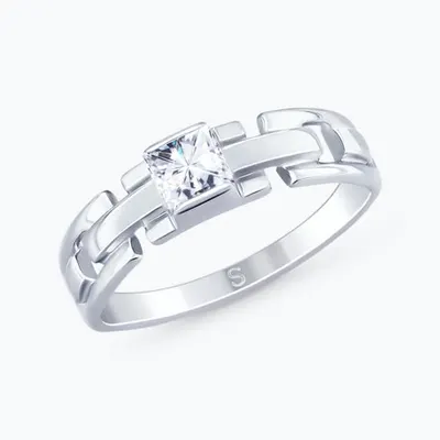 Кольцо из серебра с фианитом из серебро