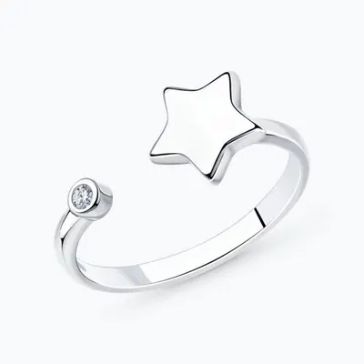 Кольцо из серебра с фианитом из серебро