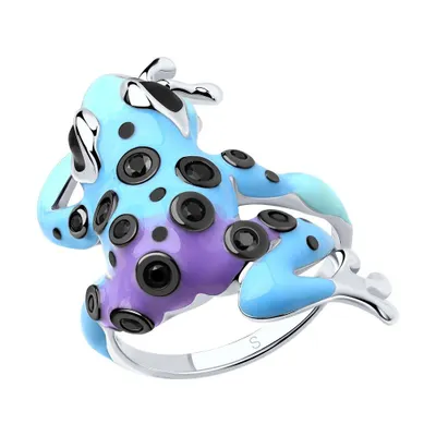 Кольцо из серебра с эмалью из серебро