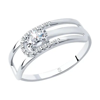 Кольцо из серебра с фианитами из серебро