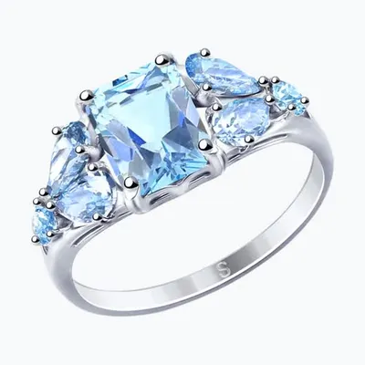 Кольцо из серебра с фианитами из серебро