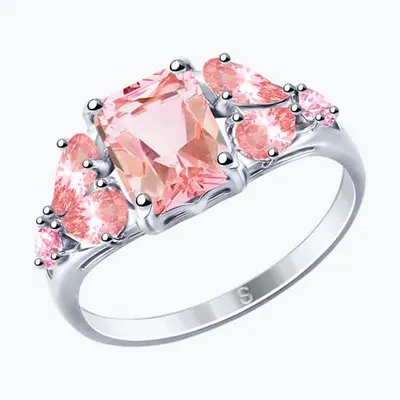 Кольцо из серебра с фианитами из серебро