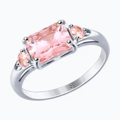 Кольцо из серебра с фианитами из серебро