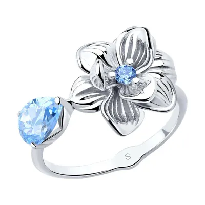 Кольцо из серебра с фианитами из серебро