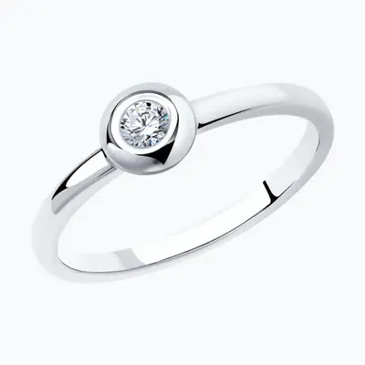 Кольцо из серебра с фианитом из серебро