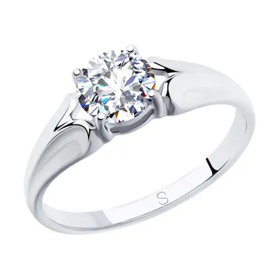 Кольцо из серебра с фианитом из серебро