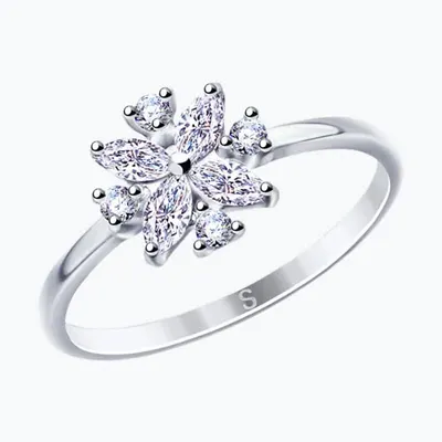 Кольцо из серебра с фианитами из серебро