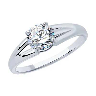 Кольцо из серебра с фианитом из серебро