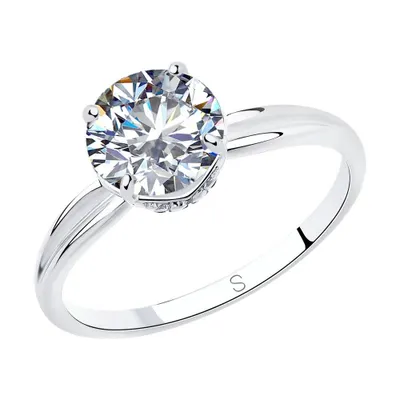 Кольцо из серебра с фианитами из серебро