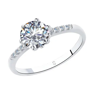 Кольцо из серебра с фианитами из серебро