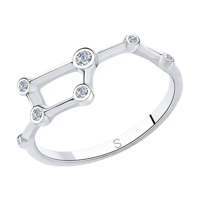 Кольцо из серебра с фианитами из серебро