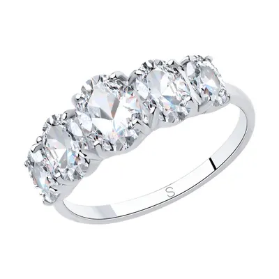 Кольцо из серебра с фианитами из серебро