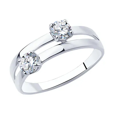 Кольцо из серебра с фианитами из серебро