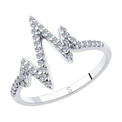 Кольцо из серебра с фианитами из серебро