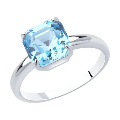 Кольцо из серебра с кристаллом из серебро