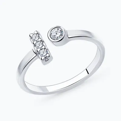 Кольцо из серебра с фианитами из серебро