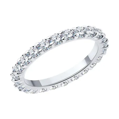 Кольцо из серебра с фианитами из серебро