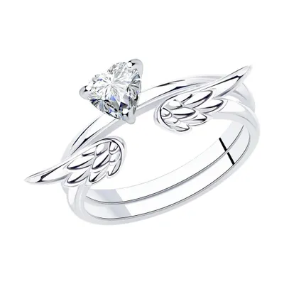 Кольцо из серебра с фианитом из серебро