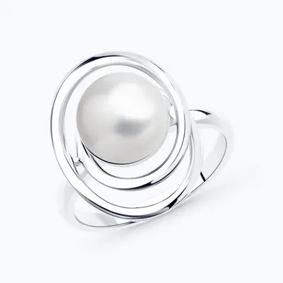 Кольцо из серебра с жемчугом из серебро